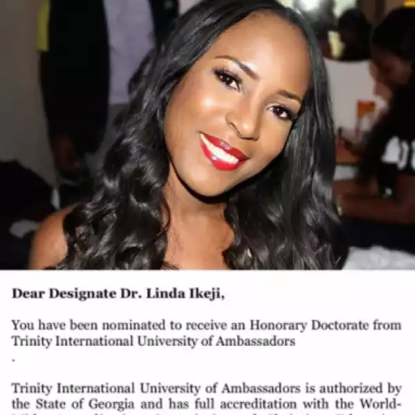 Female Blogger Linda Ikeji To Receive Doctoral Award From Trinity International University Of Georgia